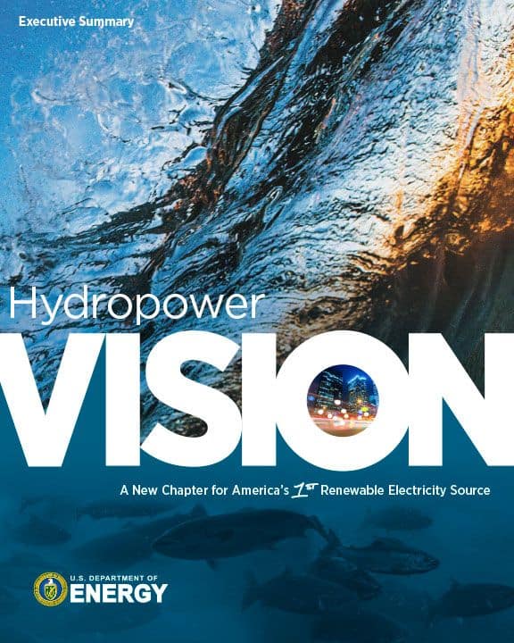 The U.S. Department Of Energy Hydropower VISION report endorses FDE Hydro  technolog
